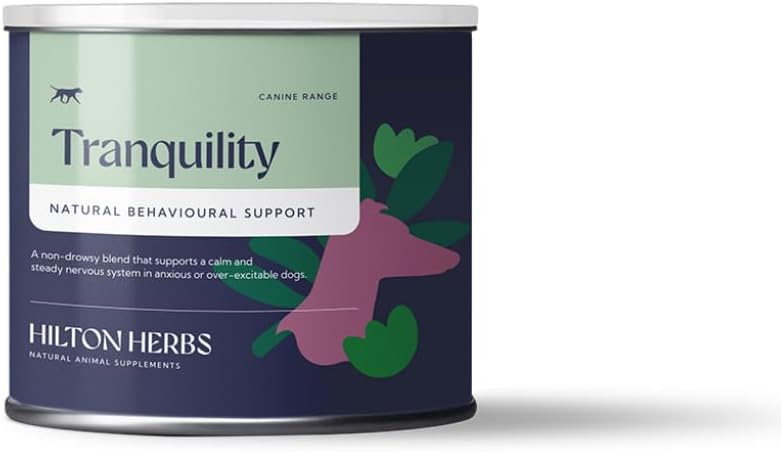 Hilton Yrtit Koiran Rauhoittuvuus Lisänä ahdistuneisuutta / Nerves / Stress koirilla, 4,4 oz Tub