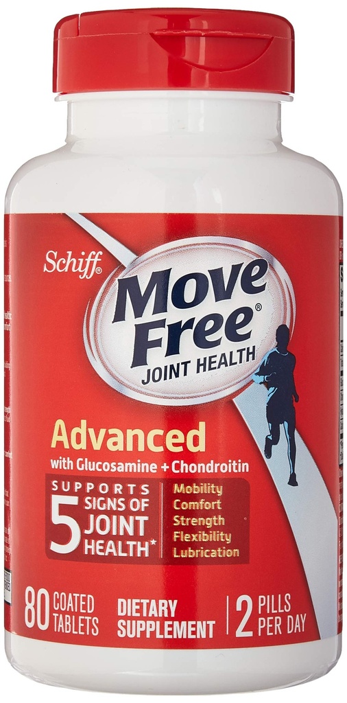 Schiff Move Free Advanced, Joint Health Supplement with Glukosamiini ja Chondroitin, 80