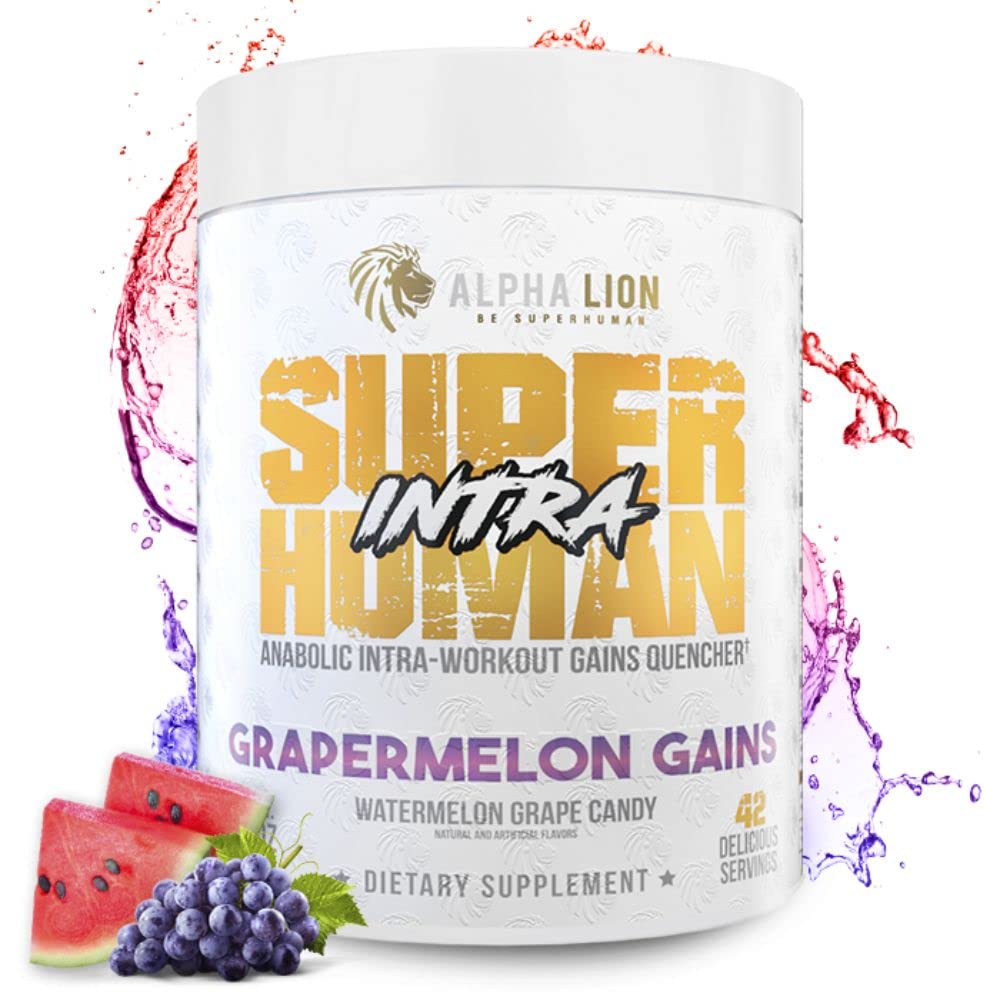 AAKKOSELLINEN LION Superhuman Intra Treenout Powder for Men & Women, Aminohapot Drink, Lihasten Recovery Supplement, BCAA Powder, Electrolytes & Hydration Mix (42 tarjoilua, vesimelonin rypäle Candy Flavor)