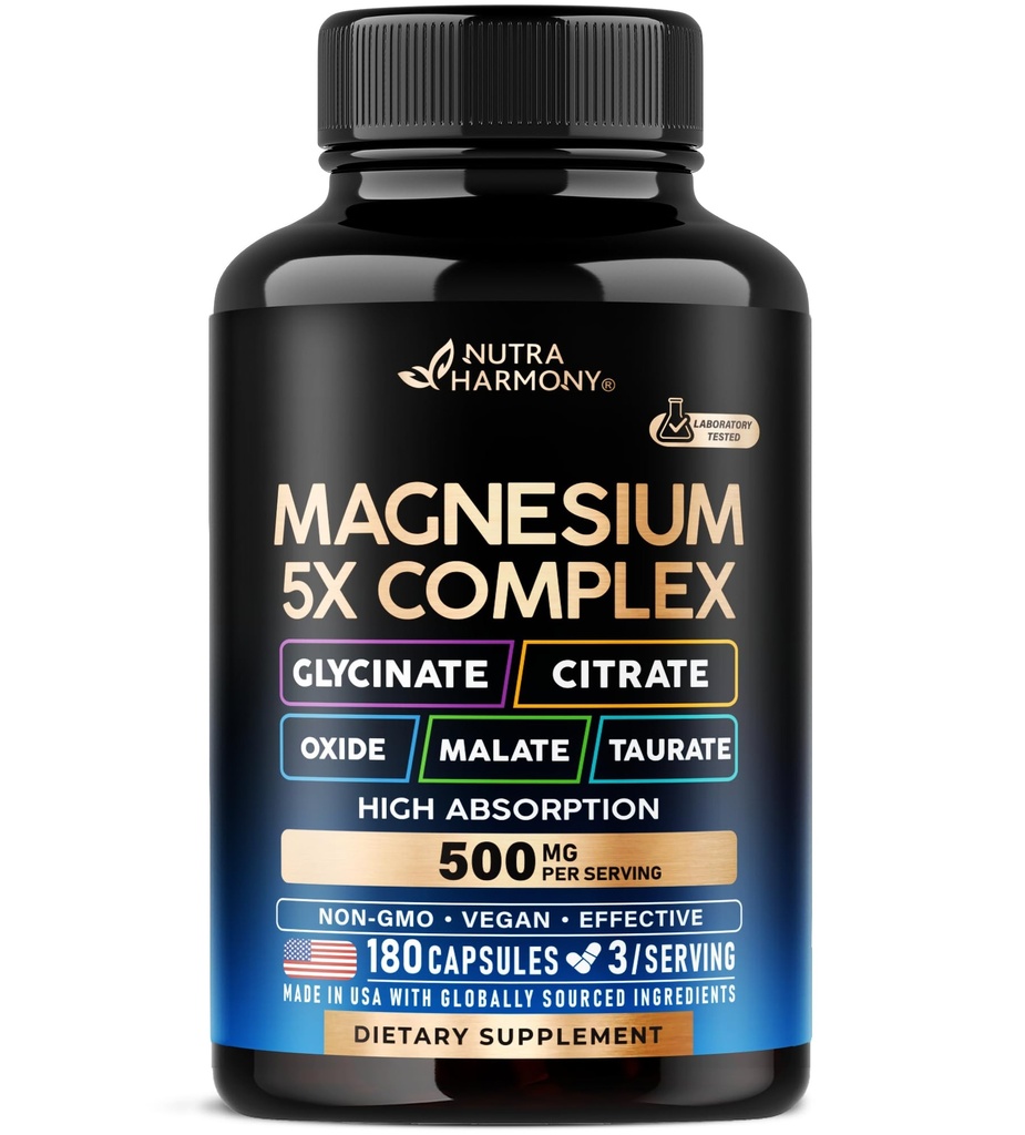 Magnesium Supplement - 5 in 1 Complex Glycinate 