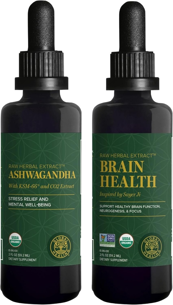 Global Healing Center Ashwagandha & Brain Health Kit - Ashwagandha Complex, tukee mielialaa, toiminto