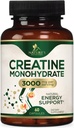 Kreatinmonohydratkapslar 3000mg - Bästa Micronized Kreatinpulver - Stöder Lean Muscle, Styrka, Energi och Uthållighet - Naturens Supplement, Non-GMO, Gluten Free för kvinnor och män - 60 kapslar