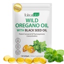 Oregano Oil Capsules, 2 in 1 Oil of Oregano with Black Seed Oil, Oregano Oil Supplement Capsules, Organic Oil of Oregano Extract, Ei-GMO, Gluteeniton