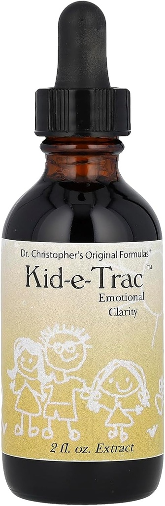 Christophers ursprungliga formler Organic Kid-e-Trac Extract Liquid, alkoholfria barns formel, stöder mental och emotionell klarhet, hjärnfunktion och lugn, 2 oz