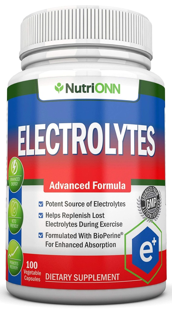 Elektrolyyttejä - 100 luonnon elektrolyytin korvauskapselit - Premium Keto Friendly pillerit - Ei sokeria - suuri nesteytys, uusiminen ja elvyttäminen - Trace Minerals Kalium, magnesium, natriumsuolat
