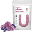 UNLEASH'D ORGANIC Organic Blueberry Juice Powder 16 oz 100% ren naturlig grön mat, rik på antioxidanter och vitaminer, hjälpmedel Digestion och ökar immunfunktionen