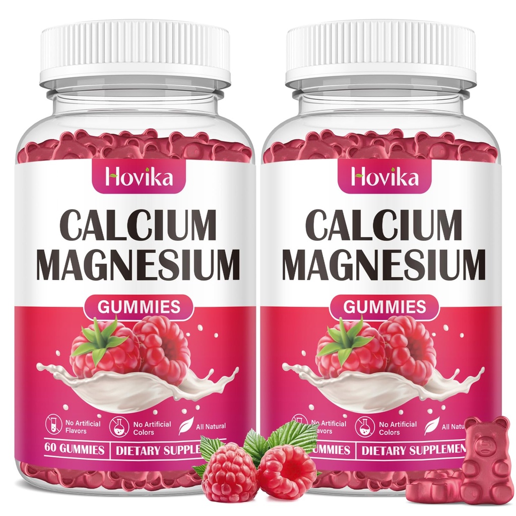 Kalsium Magnesium Sinkki Gummies-Kallium Magnesium 2:1 suhde D3-vitamiinin, K2, B6, B12 luun vahvuus, lihasten toiminta & hermojen terveys, extra Imeytyminen Formula, Vegaani, Vadelma maku 120 Gummy