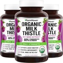 FarmHaven USDA Organic Milk Thistle Kapselit ... 30X Tiivistetty siemenuute & 80% Silymarin Standardoitu - tukee maksan toimintaa ja yleistä terveyttä...