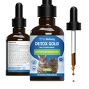 Pet Wellbeing Detox Gold for Cats - Gentle Detoxification & Eliminaatio Support, Immunomy System Care, Nettle, Siunattu Thistle, Burdockin juuri - Eläinlääkärin formuloitu kasviperäisten täydentää 2 oz (59 ml)