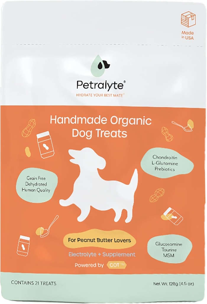 Petralyte Dog Electrolyte och Joint Supplement | Organic & All Natural Dog Vitamins and Supplements | Dog Multivitamin Blend för Inflammation & Mobility Support | för Peanut Butter Lovers
