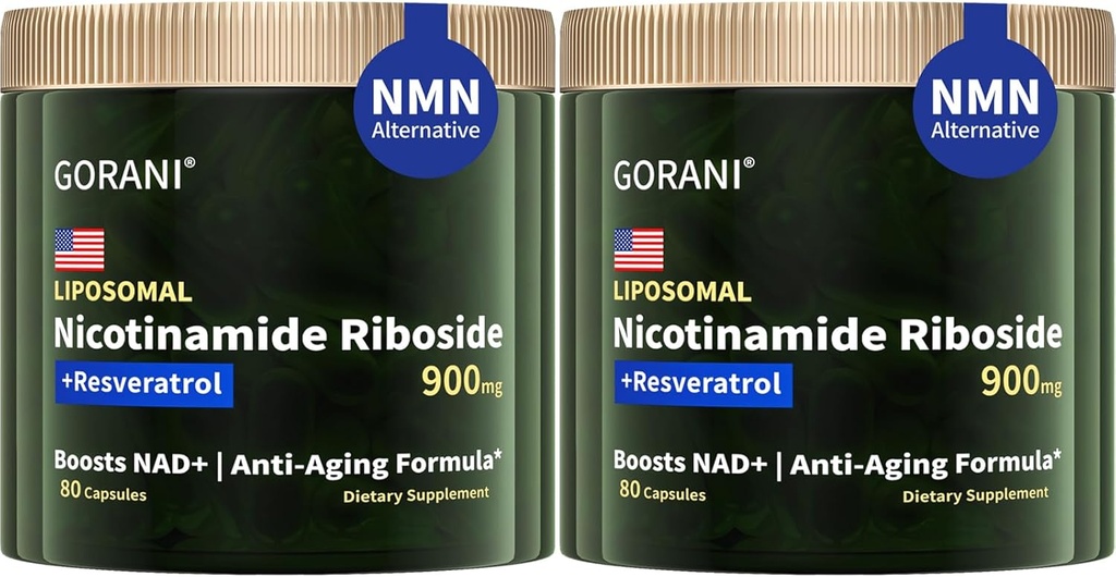 Gorani NAD+ Supplement 900MG, Nikotinamidi Ribosidi, Liposomal Resveratrol, Quercetin (2)