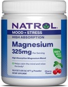 Natrol Magnesium 325 mg, High Absorption Magnesium Glycinate och Carbonate Blend för att hjälpa lugna sinnet och slappna av kroppen, 16,8 OZ av Cherry-Flavored Powder, upp till en 90 dagars leverans
