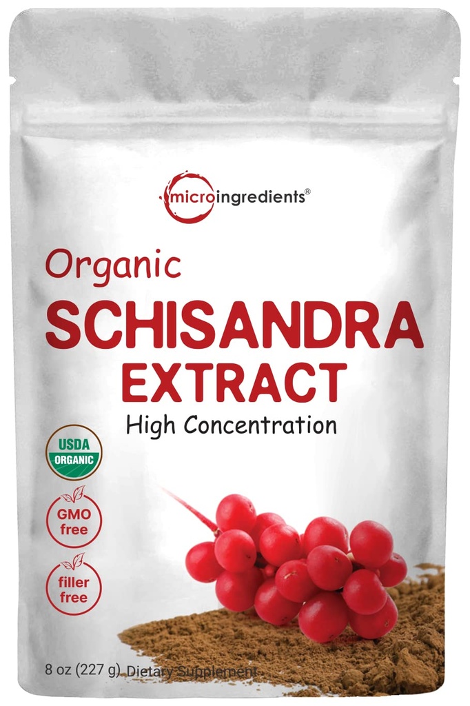 Organic Schisandra Extract Powder, 8 Ounce, perinteinen Adaptogen ja Filler ilmaiseksi, puhdas Schisandra täydentää, tukee maksa Detox ja Cognitive Health, ei muuntogeenisiä organismeja