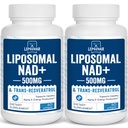 Liposomal NAD+ 500 mg + Trans- Resveratroli 300 mg,Superiorin imeytyminen, True NAD Supplement Efficient Than NMN,Nikotinamidi Ribosidi soluaineenvaihdunnan ja DNA:n korjaus, terve ikääntyminen, 120 Softgels