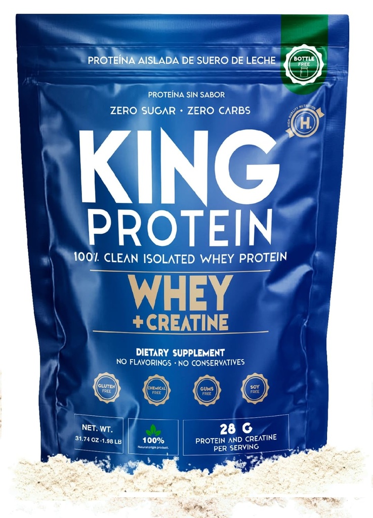 Clean Unmarioused Whey Isolate Protein Powder with Creatiini 23g plus 5g Creatiini & Organic BCAA per Serving 100% Natural 
