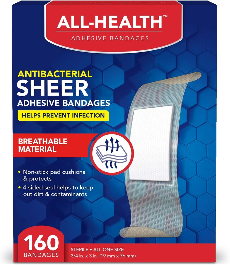 Kaikki terveydenhuollon antibakteeriset hiussoljet, 3/4 x 3 in, 160 ct 