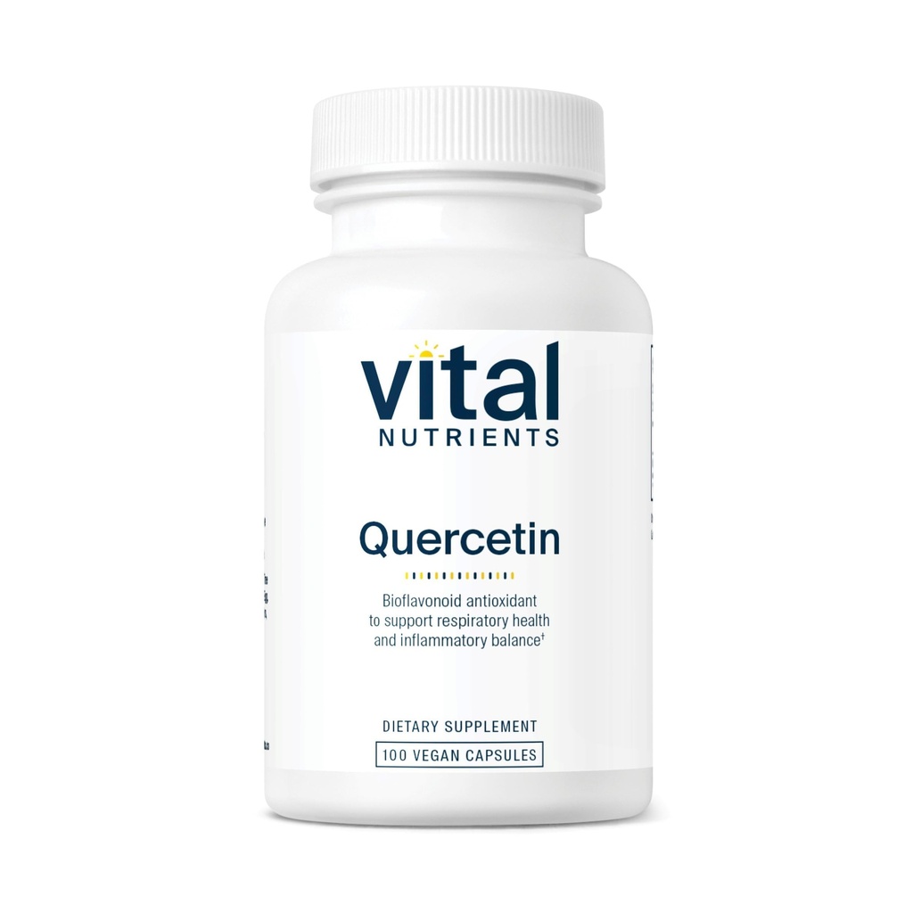 Vital Nutrients Quercetin | Vegan Quercetin Supplement med Bioflavonoider för Sinus, Respiratory, Heart & Immune Function Support | Gluten, Dairy, Soy Free | 500mg | 100 kapslar