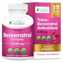 Puhtaasti kokonaisvaltainen Resveratrol 1450 mg, 90 Servings, Trans-resveratrol Antioksidantti täydentää C-vitamiini ja polyfenoli Complex, 180 vegan kapselit