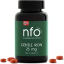 NFO Gentle Iron [100 tabletter] Norwegian High-Absorption Iron Complex med Patented Ferrochel Chelated Iron, Gentle på magen, Vegan-Friendly, Non-Constipating