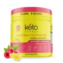 Keto Vitals Electrolytes Powder - Sokeriton Keto Electrolytes Powder with Kalium, Magnesium, Natrium, & Kalsium - No Sugar Electrolyte Drink Mix & Hydration Powder, 60 tarjoilua, Vadelma sitruunamehu