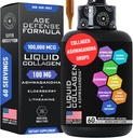 Liquid Collagen naisten ja miesten kanssa Calming Ashwagandha - 100,000 mcg naudan Collagen Drink, 100mg Ashwagandha Liquid Radiant iho, hiukset, kynnet, ja Immuuni tuki - 2oz Berry Flavor Drops