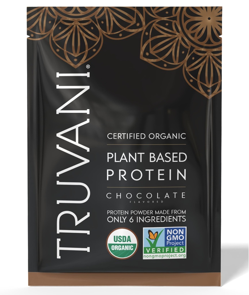 Truvani Vegan Pea Protein Powder | Choklad | 20g Organisk växtbaserad protein | 1 Servering | Keto | Gluten & Dairy Free | Low Carb | No Added Sugar