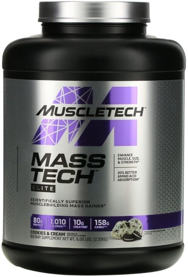 MuscleTech Mass-TechTM Elite, Evästeet & Cream, 6 lbs (2,72 kg)
