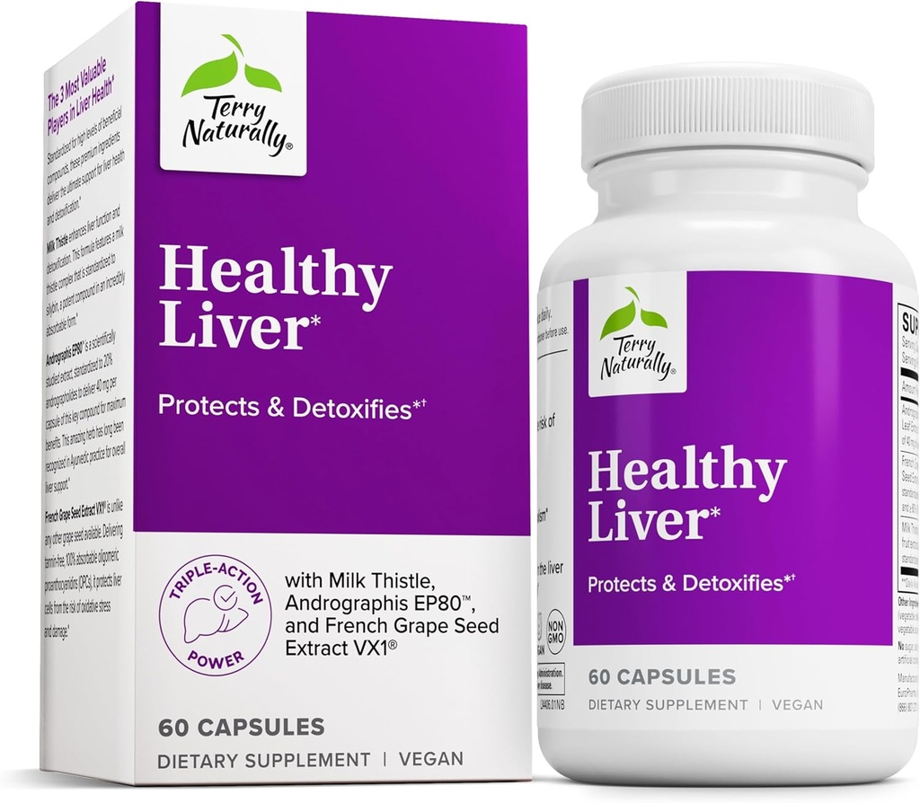 Terry Luonnollisesti Terve Maksa - Maksan toiminta ja terveys tuki täydentää - Cellular Health Support Andrographis EP80 & French Grape Seed Extract - Gluteeniton ruokavalio täydentää - 60 kapselia