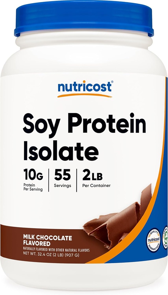 Nutricost Soijaproteiini Isolaattijauhe, 2 LB Maitosuklaa - 10 grammaa proteiinia per tarjoilu, vegaaninen, GMO-vapaa ja gluteeniton