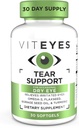 Viteyes Kyynel Tuki silmän rauhoittava Blend, Satunnainen kuiva silmät lisäravinteet, Ei silmän tihkua, punoitus, silmän vitamiini, Allergia Tuki kutiava silmät, Omega-3 Kalaöljy, 30 Softgels