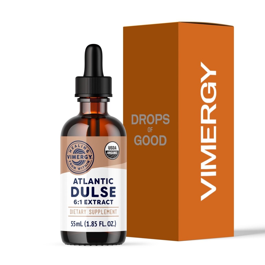 Vimergy Atlantic Dulse Liquid - Antioxidant Support * - Främjar gratis radikalt skydd * - Organiskt, Vegan, Glutenfri - 55 portioner (55 ml)