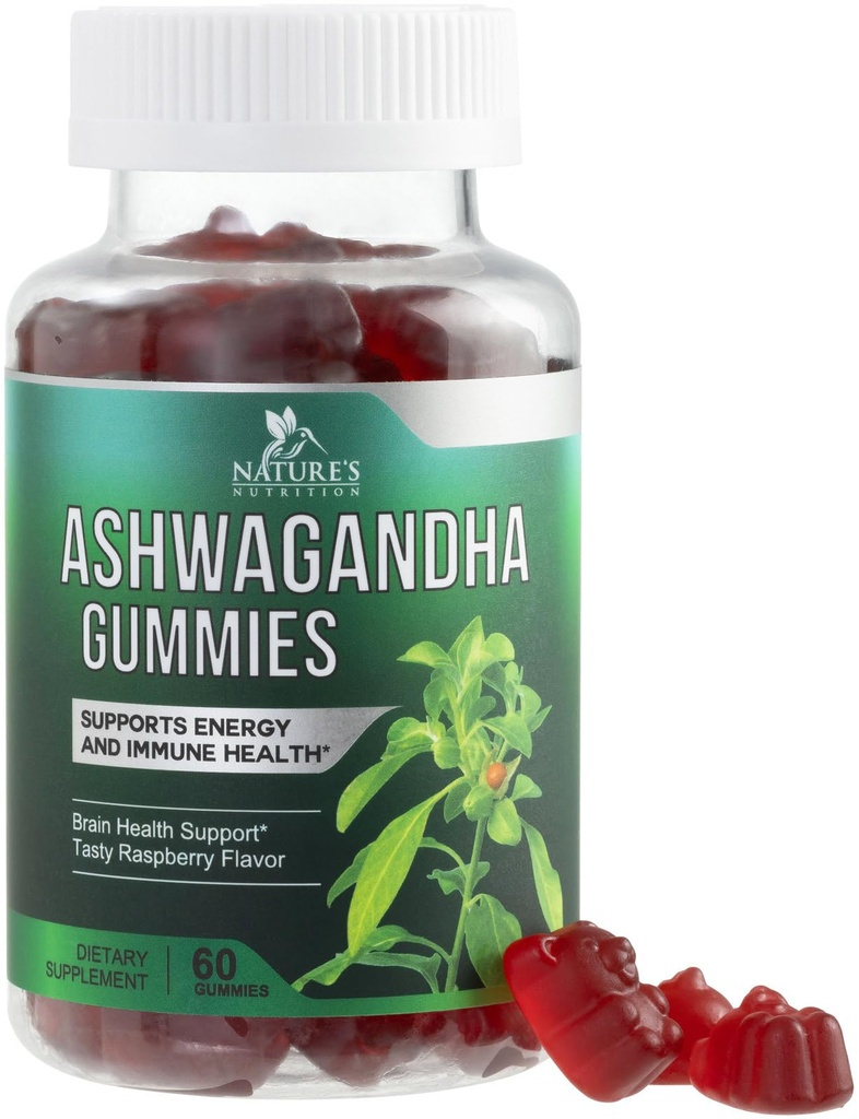 Ashwagandha Gummies 30:1 Utdrag från 3000mg - Vegan, Plant Based, Non-GMO, Gluten-Free & Gelatin Free, Ashwagandha Supplement for Women & Men, Natural Calm, Relaxation, & Immune Support, 60 Gummies