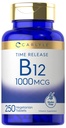 Carlyle B12 Vitamin 1000 mcg | 250 greve | Time Release tabletter | som Cyanocobalamin | Vegetarisk, icke-GMO & Gluten fri tillägg