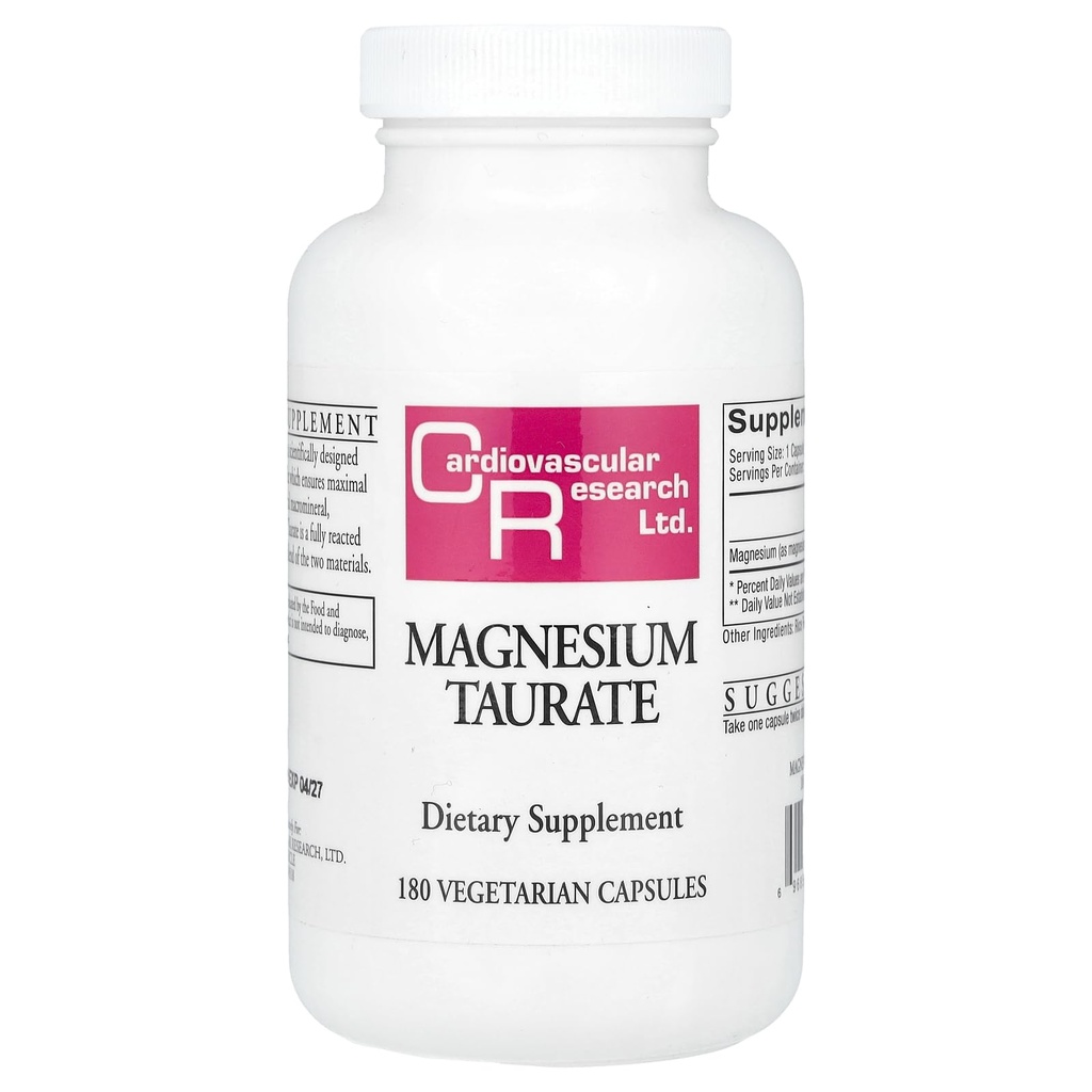 Kardiovaskulaaritutkimus Magnesium Taurate 125 mg, kermanvalkoinen, 180 kapselia (MAGT2)