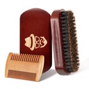 Partaharja, 100% Karhu bristle Natural Black Walnut puuparta Comb hiukset parranajo harja kasvoharja