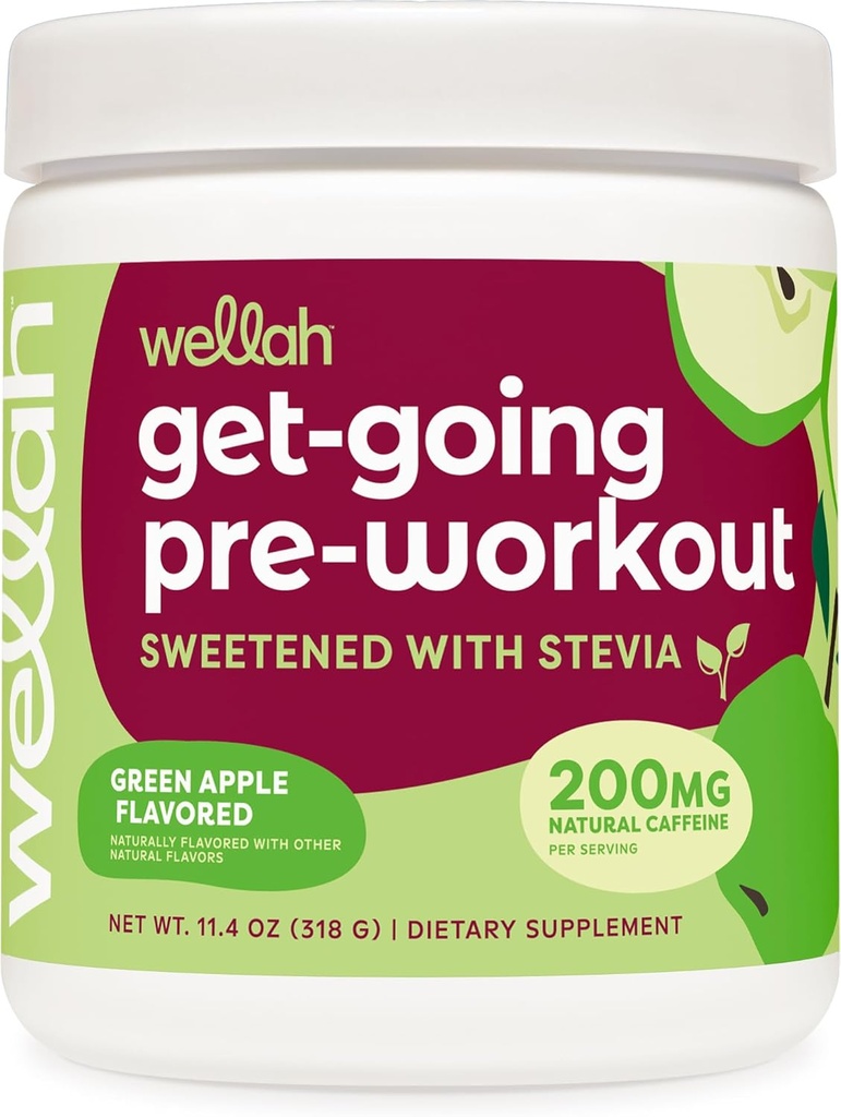 Wellah Get-Going Pre-workout Drink Mix (Green Apple Flavored, 30 tarjoilua)