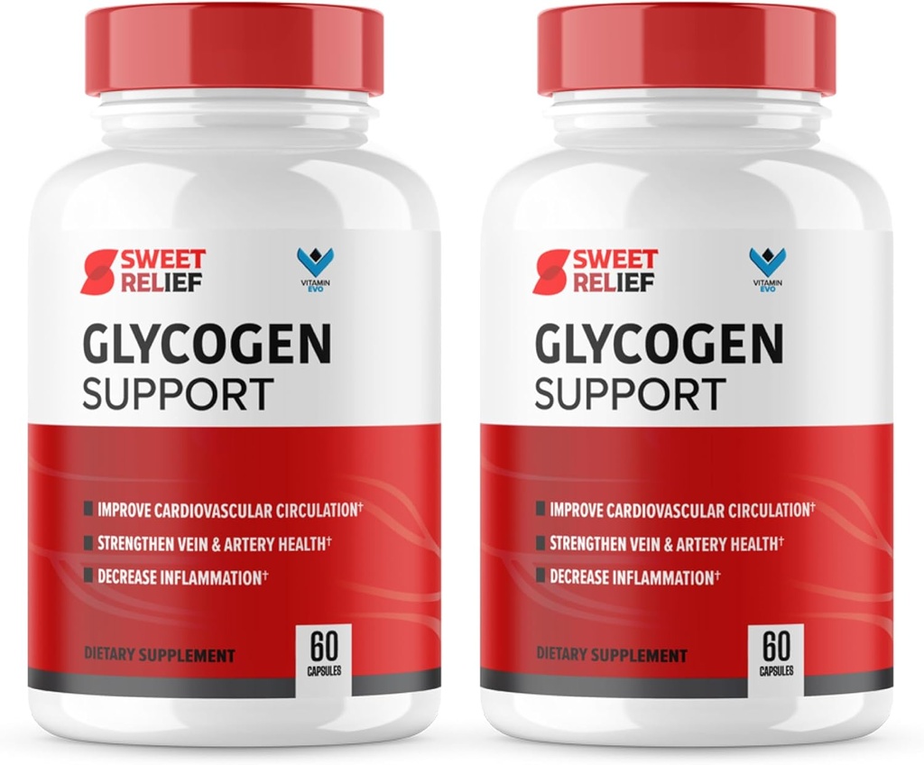 (2 Pack) Sweet Relief Glycogen Support - SweetRelief Blood Vessel Cleaner, Sweet Relief Capsules, Advanced Formula for Overall Wellness, Sweet Relief Reviews (120 kapslar) 2 månaders leverans