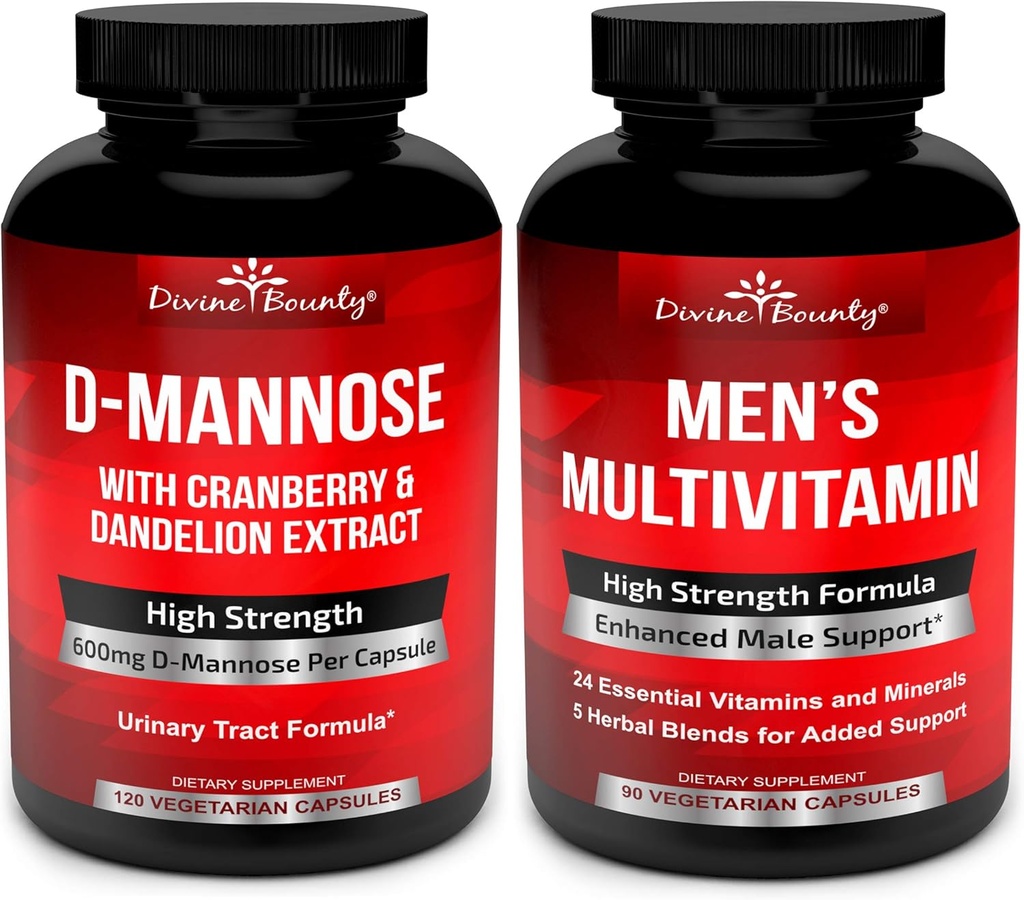 Divine Bounty D-Mannose Kapselit & Miesten Multivitamiini Bundle