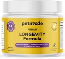 Turkey Tail Mushroom koirille - Koiran vitamiinit ja lisäravinteet - Prebiootit & Probiootit pitkäikäisyys, Immuunin tuki & digestion - klorella, Voikukka juuri, E-vitamiini & More- 5.3 Oz