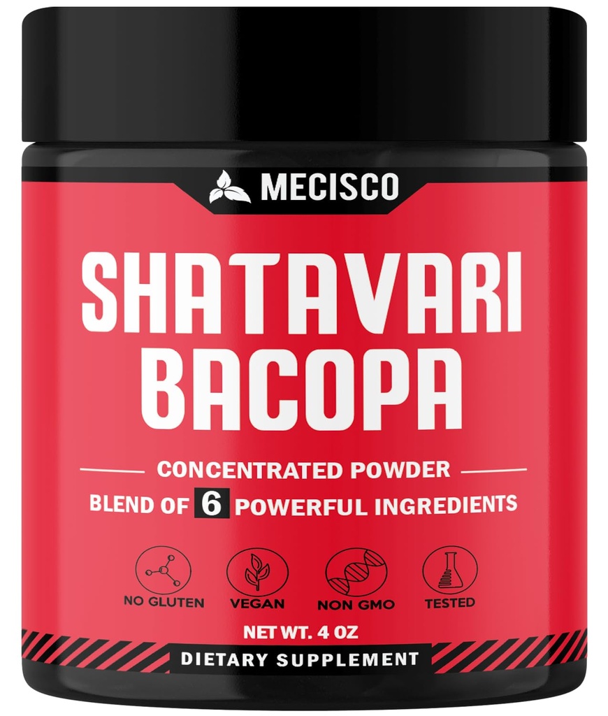 6in1 Shatavari Powder Organic - Blended with Shatavari Root, Bacopa Monnieri, Ashwagandha Root, Vitex Berry, Sarviapila ja mustapippuri - Tukee nuorentamista, edistää energiaa ja elinkelpoisuutta - 4 Oz