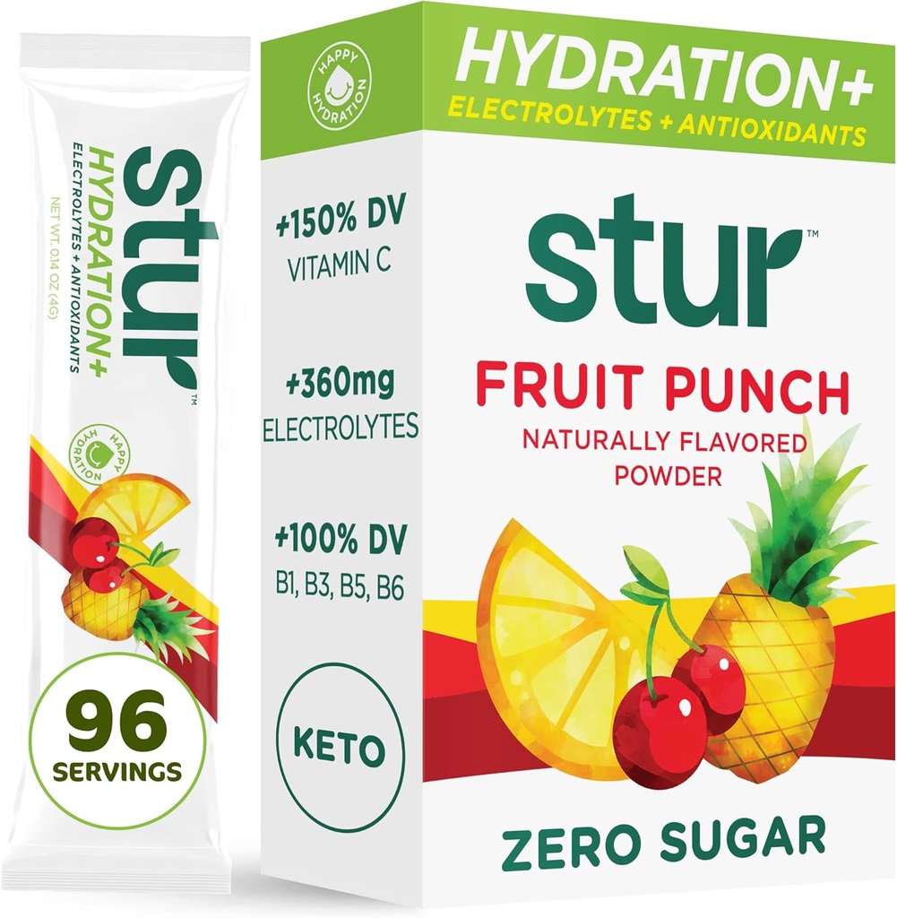Stur Electrolytes Powder Hydration Packets ... Hedelmän nyrkkeily...