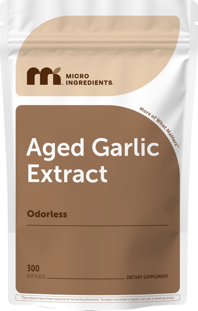 Micro Ingredients Odorless Valkosipuli 7500mg per tarjoilut, 300 Softgels ... 2 vuotta vanha valkosipuliuute, aikuinen Allium Sativum sipuli ...