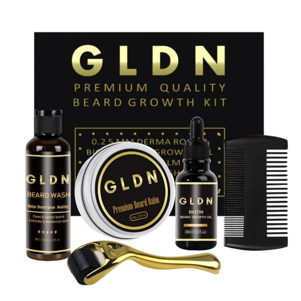 GMDN Parta Kit . Sisältää partaöljyä, partaseerumia, parta Comb & parta Derma Roller
