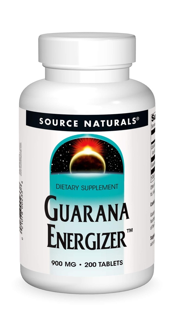 Källa Naturals Guarana Energizer 900 mg Caffiene och energi - 200 tabletter