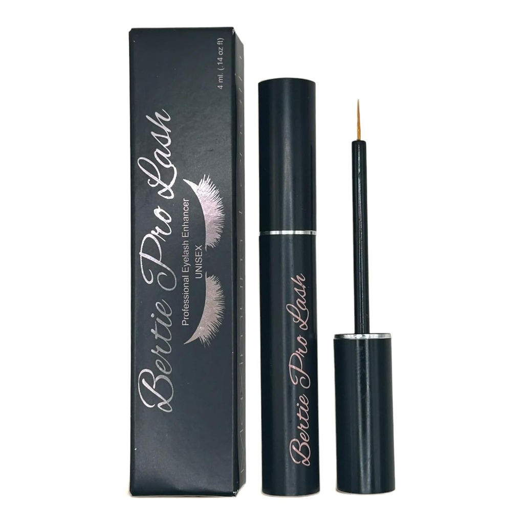 Bertie Pro Lash förbättrar Eyelash och Eyebrow Growth Hair Serum (4ml) Premium gör upp Vegan & Cruelty-Free Behandling för naturliga ögonfransar, förlängningar och ögonbryn.