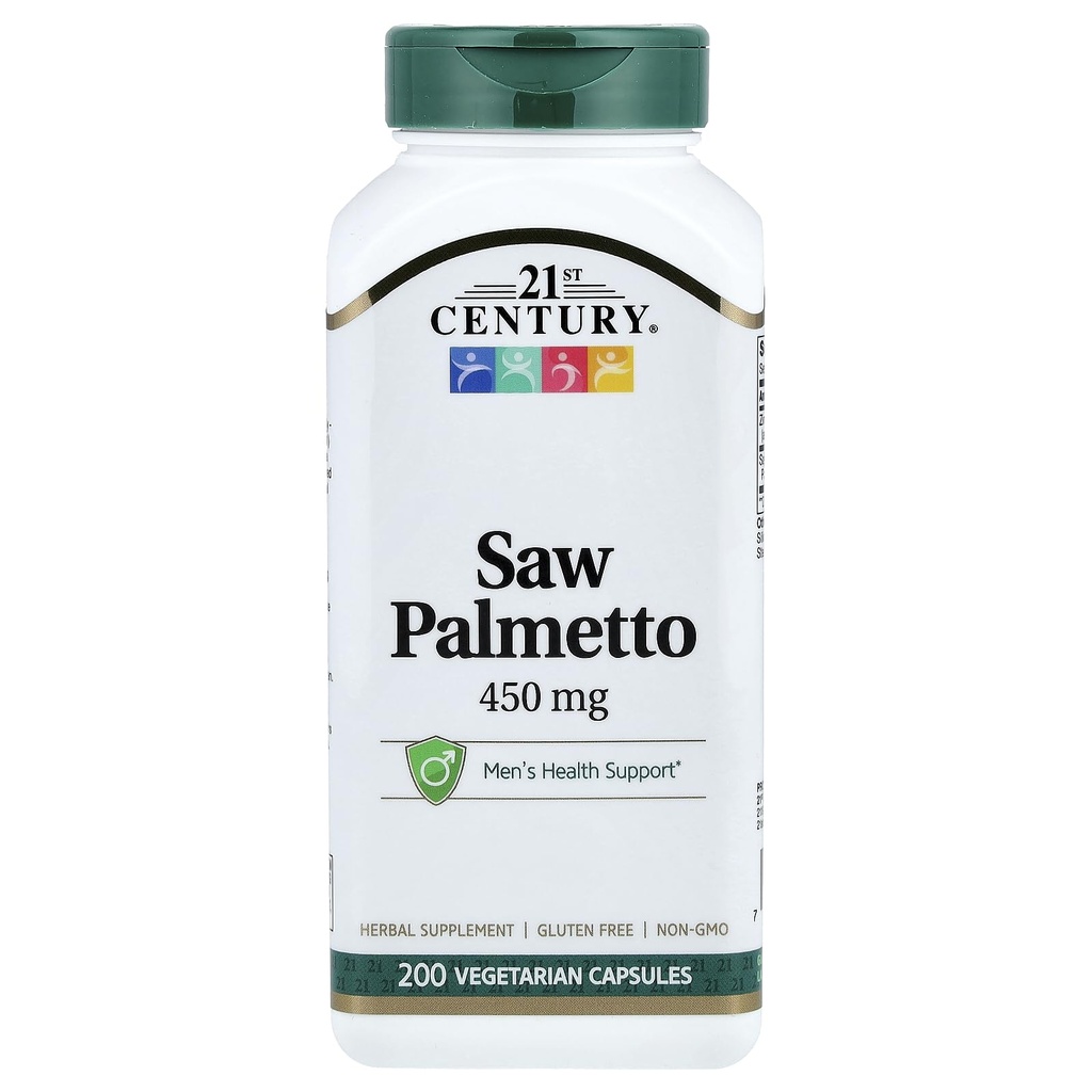 21. vuosisata Saw Palmetto, 450 mg, 200 kasvissyöjäkapselia