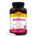 Country Life Acerola Vitamin C Complex, 500mg, Chewable Berry Flavored Wafers, stöder immun hälsa, 90 Wafers, Certified Gluten Free av GFCO, Certified Vegan av AVA