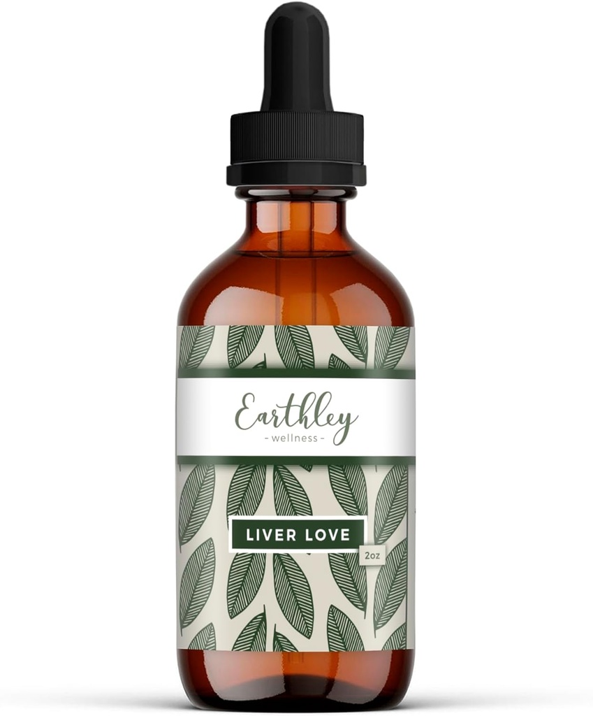 Earthley Wellness Liver Love, Herbal Blend for Liver Support Milk Thistle Seed, Voikukan juuri, Piparminttu Leaf, ja Turmeerinen juuri, tukee digestio & Wellness, Natural, 2oz (Regular)