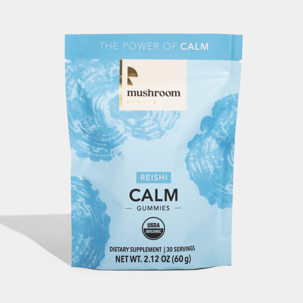 Mushroom Revival, Organic, Reishi Calm Gummies, 2.12 Ounces, non-GMO, Vegan, Gluteeniton, Keto, Dairy Free