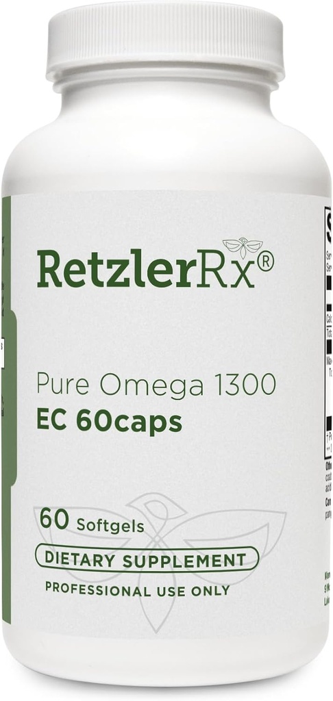 Hormoni Synergia Omega 1300 EC Fish Oil Softgels - High-Strength Omega 3 täydentää tehostetun imeytymisen - IFOS todennettu, Entero päällystetty, 600 mg EPA, 260 mg DHA - 60